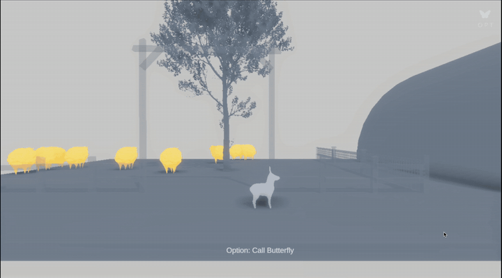 Learner-initiated dialogue with the LLM-based Butterfly Tutor about what the sheep flock is doing